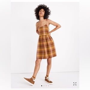 Madewell Womens Sleeveless Plaid Babydoll Cami Dress Size XS